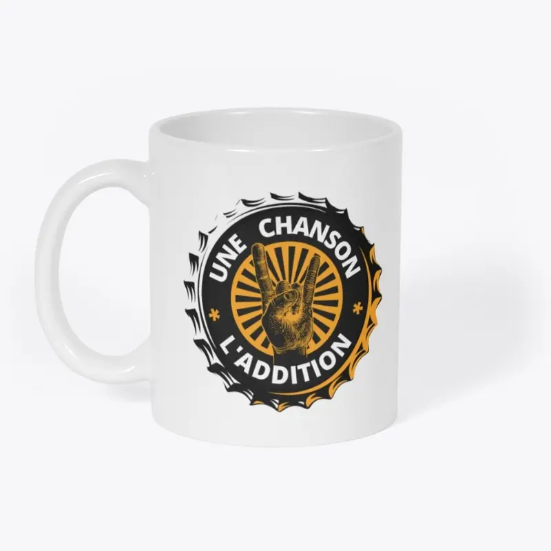 MUG BLANC Une chanson l'addition X logo